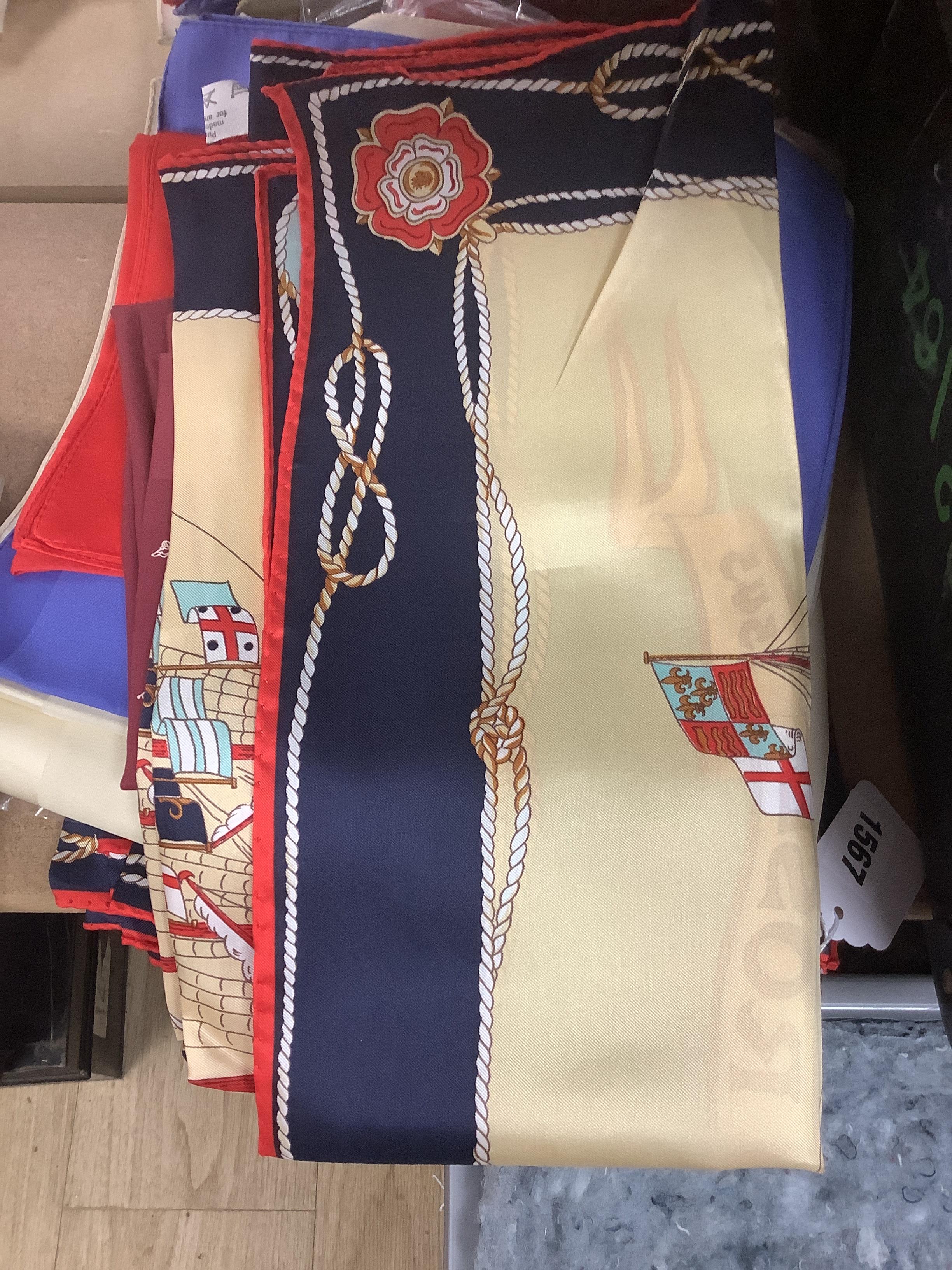 A large collection of Mary Rose commemorative ladies silk scarves